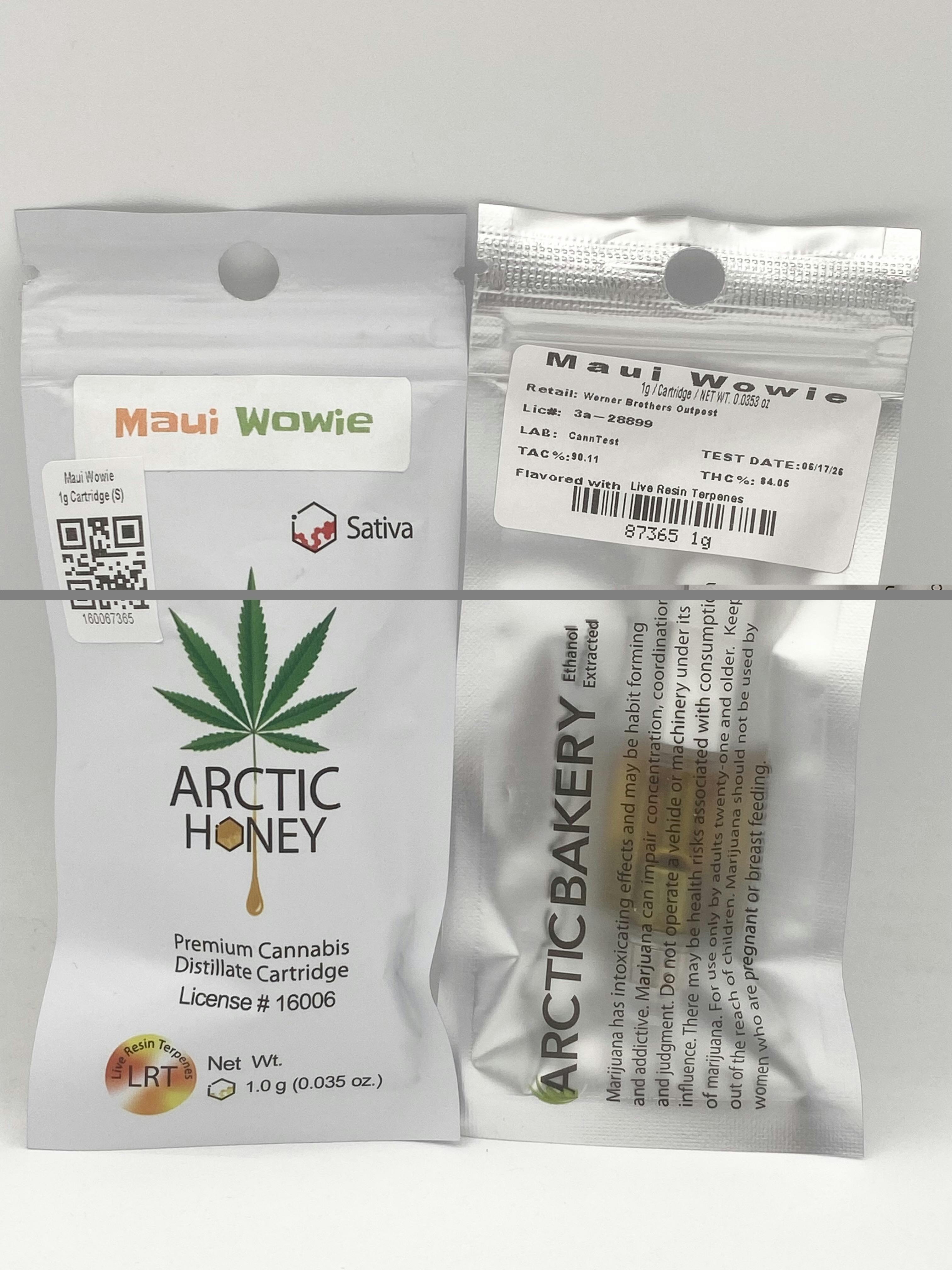 Maui Wowie (S) 1g Cartridge - Arctic Bakery cannabis product
