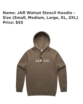 JAR Walnut Stencil Hoodie - 2XL