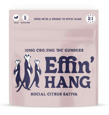 Effin' Hang Social Citrus Sativa 1:2 THC CBG | Effin' | Gummies | 100mg at Dazed Cannabis – Holyoke
