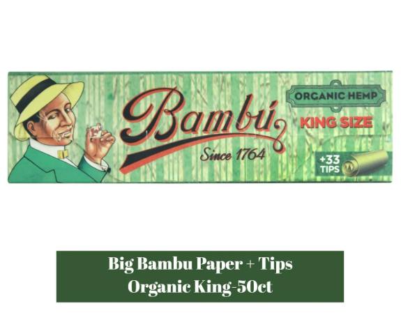 ORGANIC HEMP (KING SIZE) PAPERS + TIPS 50PK