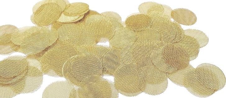GOLDEN BRASS SCREEN FILTERS (STANDARD SIZE) 5PK at HudHaus Dispensary