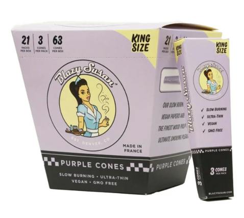BLAZY SUSAN PURPLE KING CONES 3PK