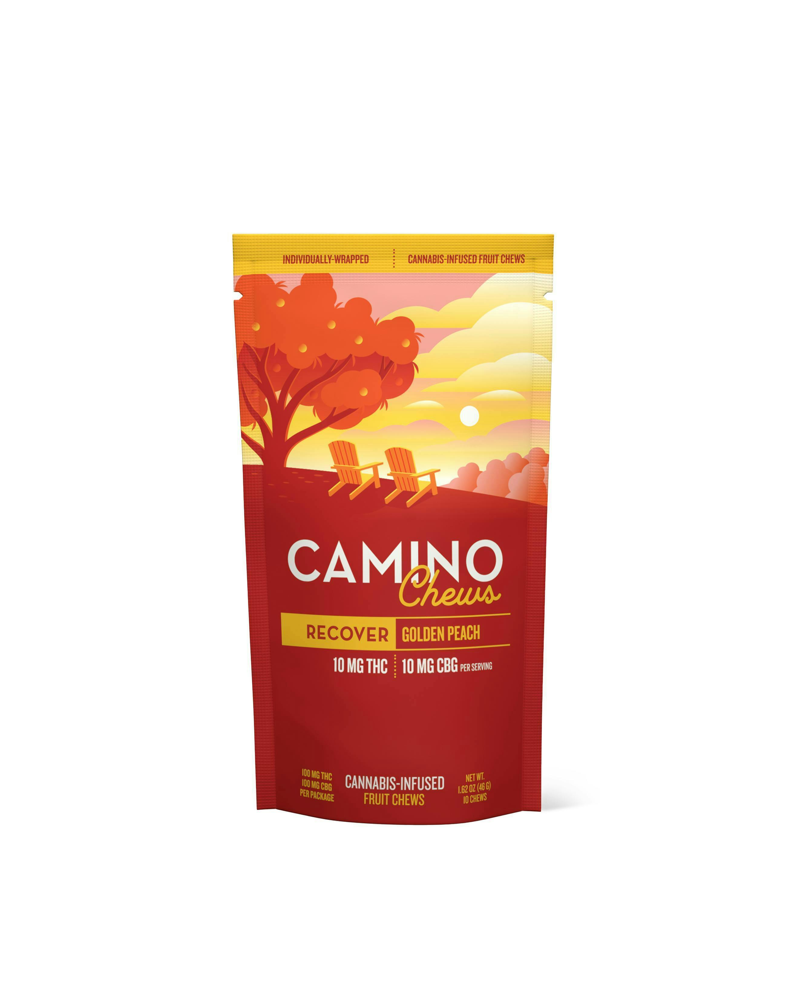 Camino | Golden Peach Recover Chews 10pc | 100MG : 10mg THC : 10mg CBG