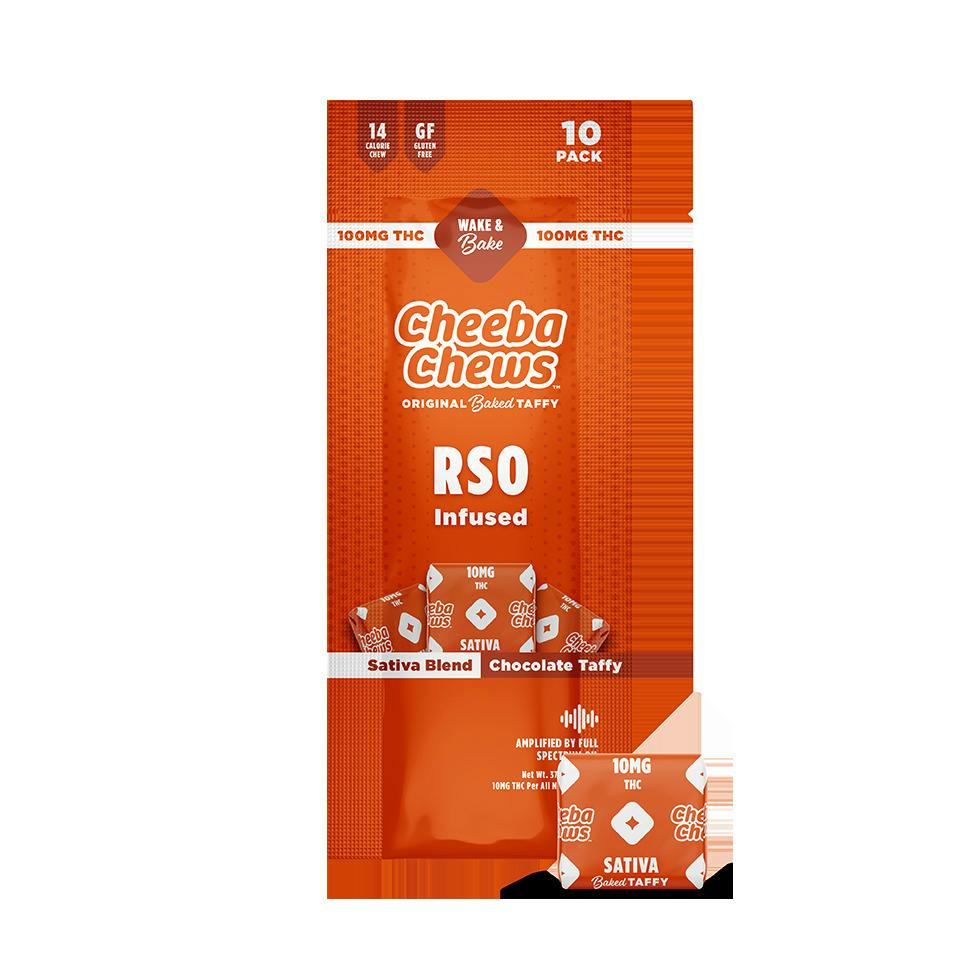 Chocolate-(S)-Taffy-100mg 10pk-Cheeba Chew cannabis product
