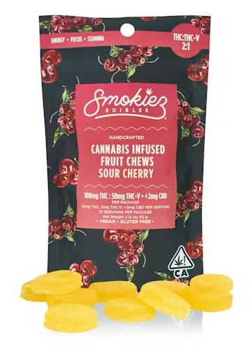 Sour Cherry 2:1 THC:THCV Gummies | 100mg | 10ct | 10mg/ea