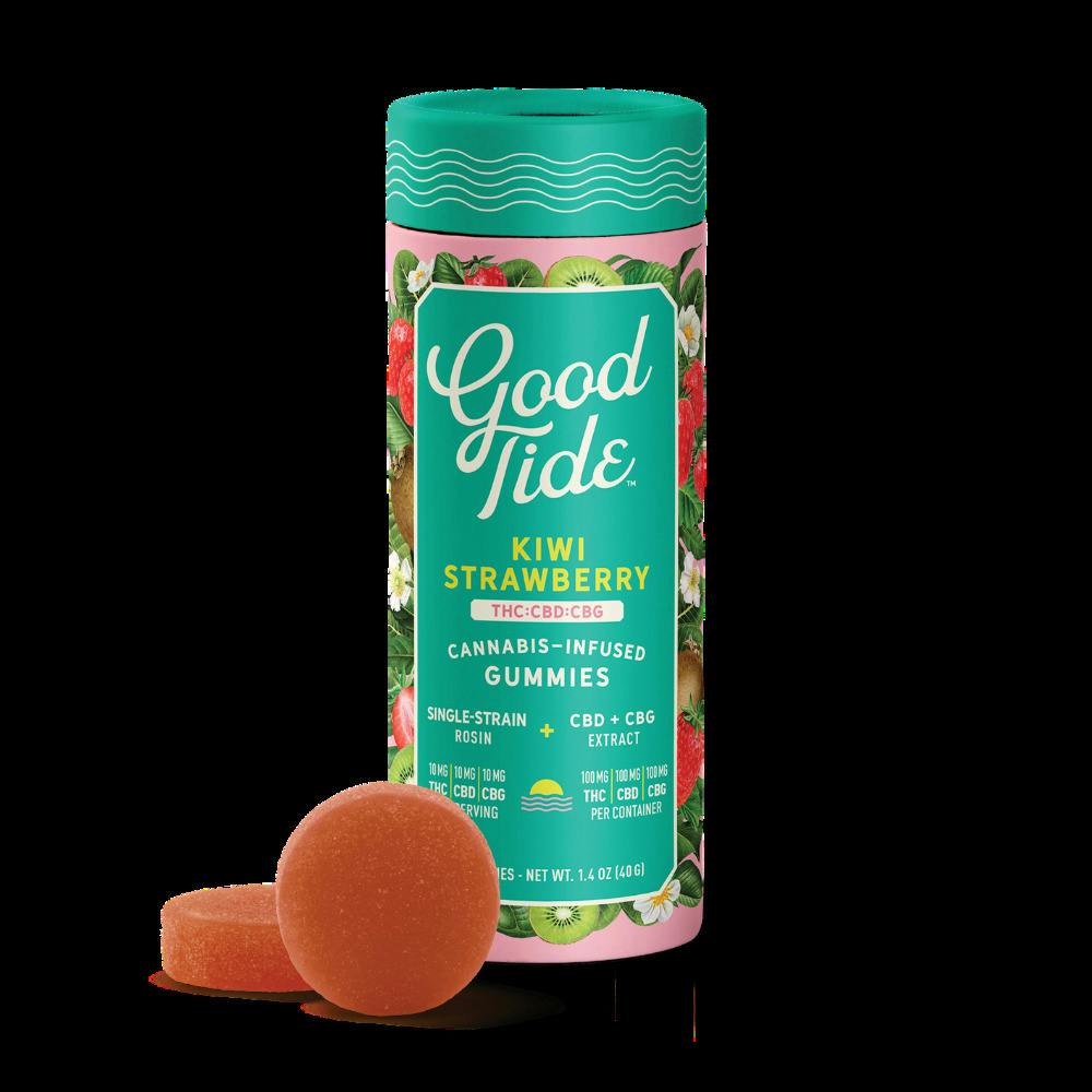 Good Tide ROSIN Gummies - Kiwi Strawberry 1:1:1 (CBD/THC/CBG)