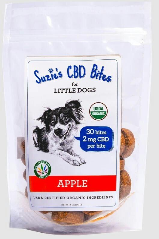 Suzies CBD Bites for Little Dogs - Apple (30 x 2mg Pieces)