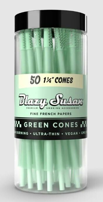 Blazy Susan Cones - 1 1/4 Cones - 50ct (GREEN)