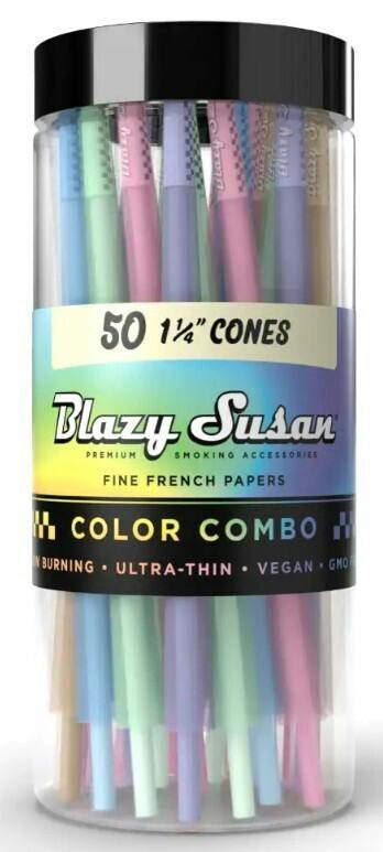 Blazy Susan Cones - 1 1/4 Cones - 50ct (RAINBOW)