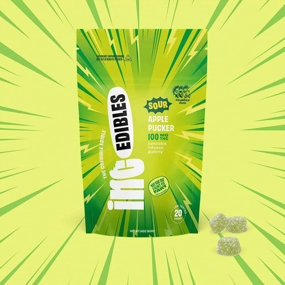 Inc.Edibles Sour Apple Pucker Gummy 100mg [20pk] at Zen Leaf Cannabis Dispensary
