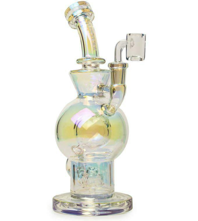 8" Tall Rainbow Metallic Terminator Finish Volt Concentrate Rig