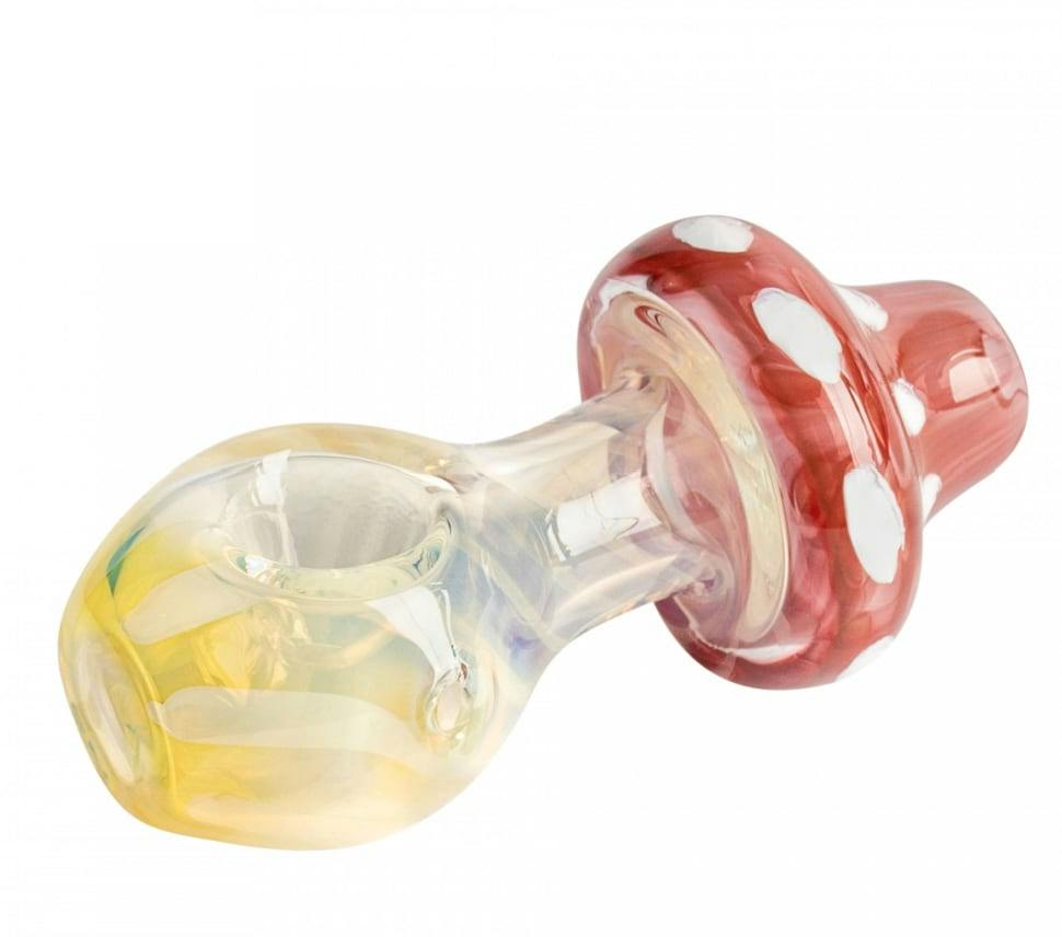 3.25" Red Stand Up Mushroom Hand Pipe