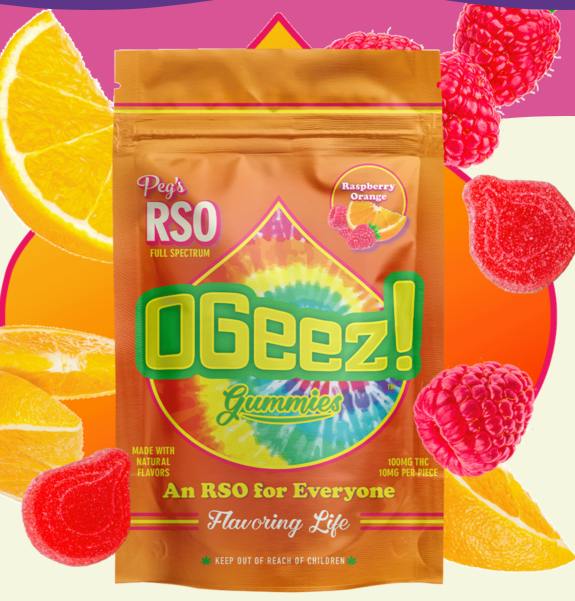 Peg's Raspberry Orange - RSO Gummy - Hybrid - 100 mg - 10 Pack