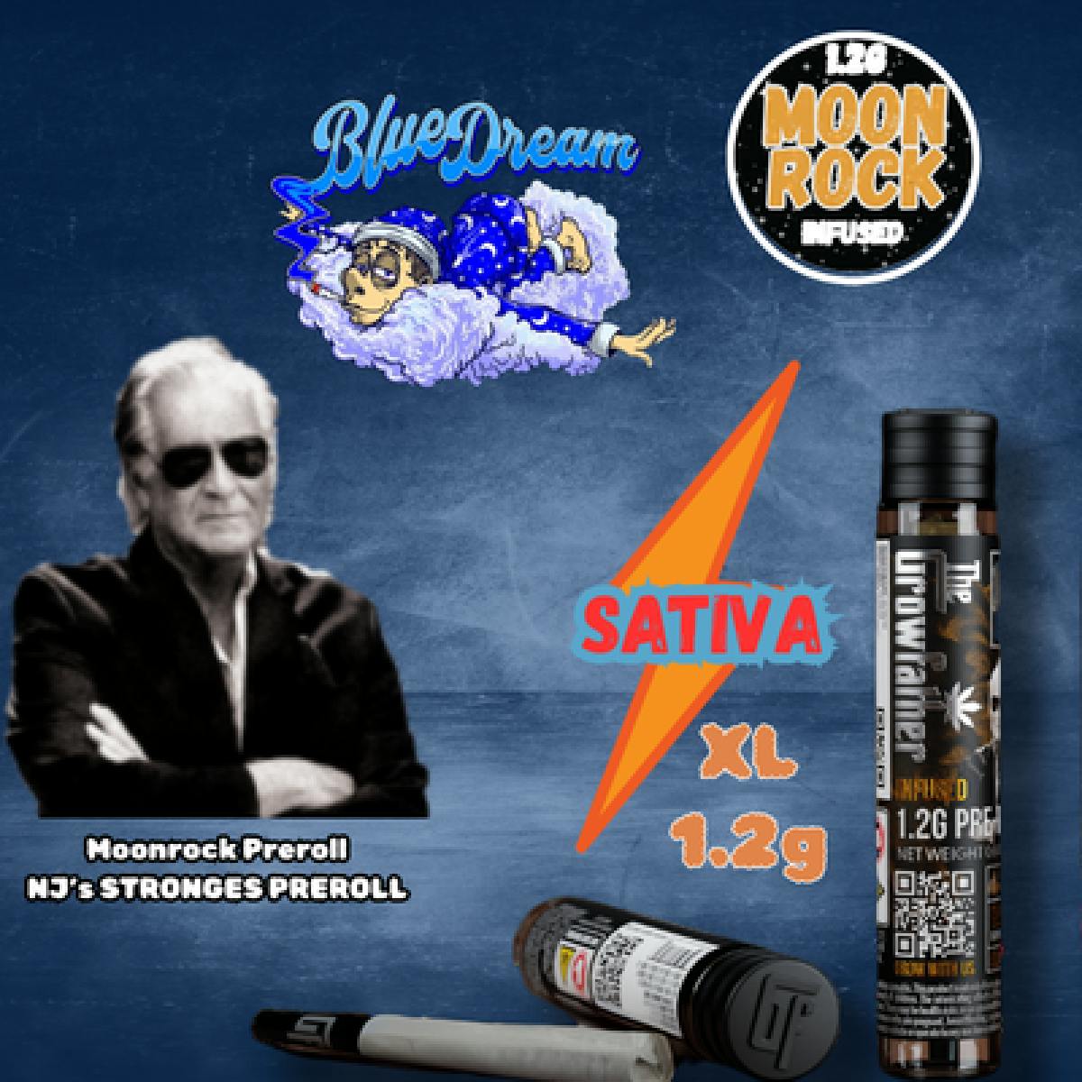 Blue Dream Razz - Moonrock Infused Preroll - Sativa - 1.2 g