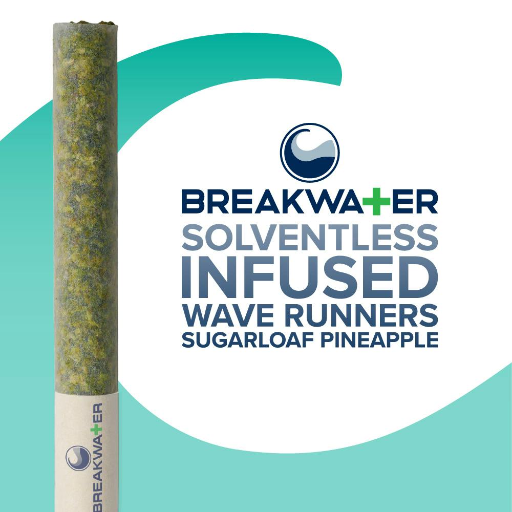 Wave Runners Premium Flower & Sugarloaf Pineapple - Solventless Hash Rosin Infused PreRoll - 1 g
