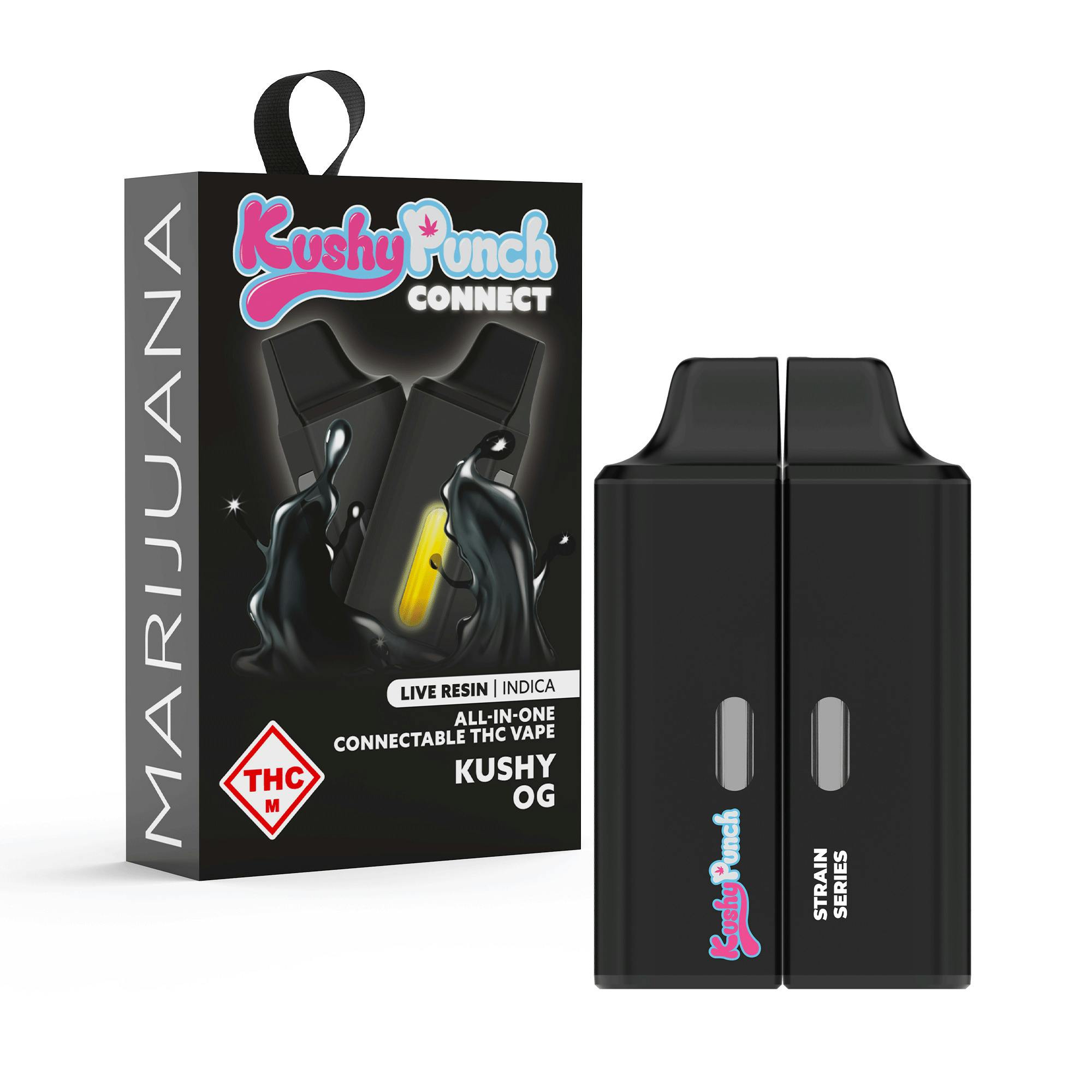 Kushy Punch: Live Resin Vape | Kushy OG | Connect | All-In-One | 0.5g ea | 2pk