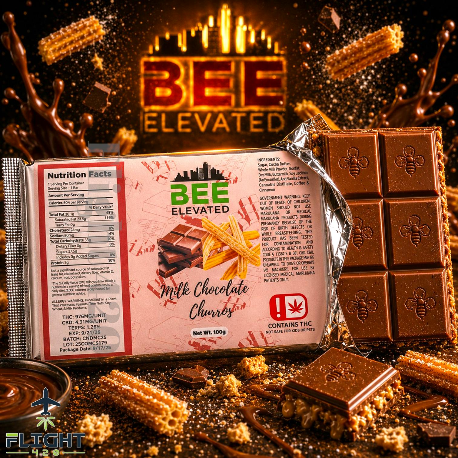 Bee Elevated 1000mg Chocolate Churro Bar