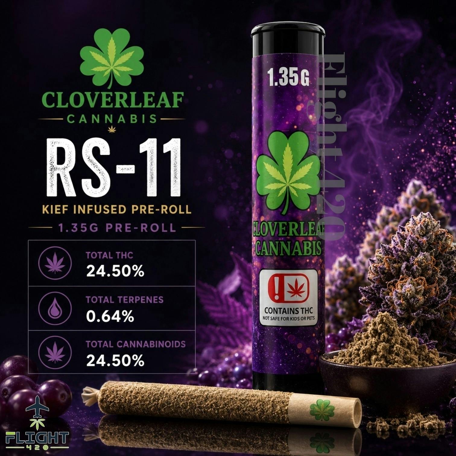 Cloverleef Cannabis 1.35g Infused Preroll RS-11
