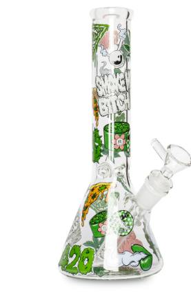 Red Eye 10" Canna Culture Glow in The Dark Beaker Base Bong