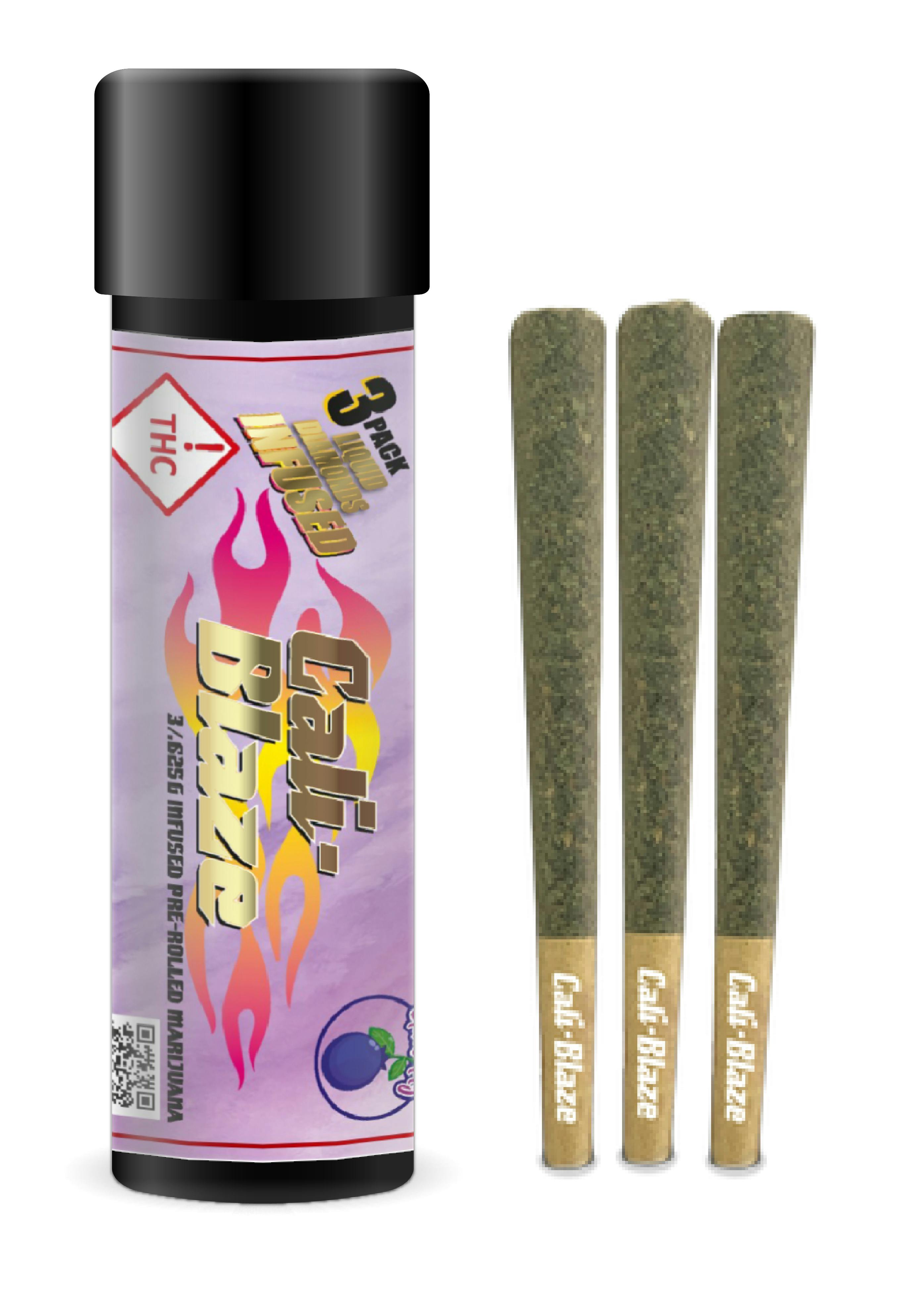 Cali Blaze Infused Joint 3 Pack 1.8g - Blueberry