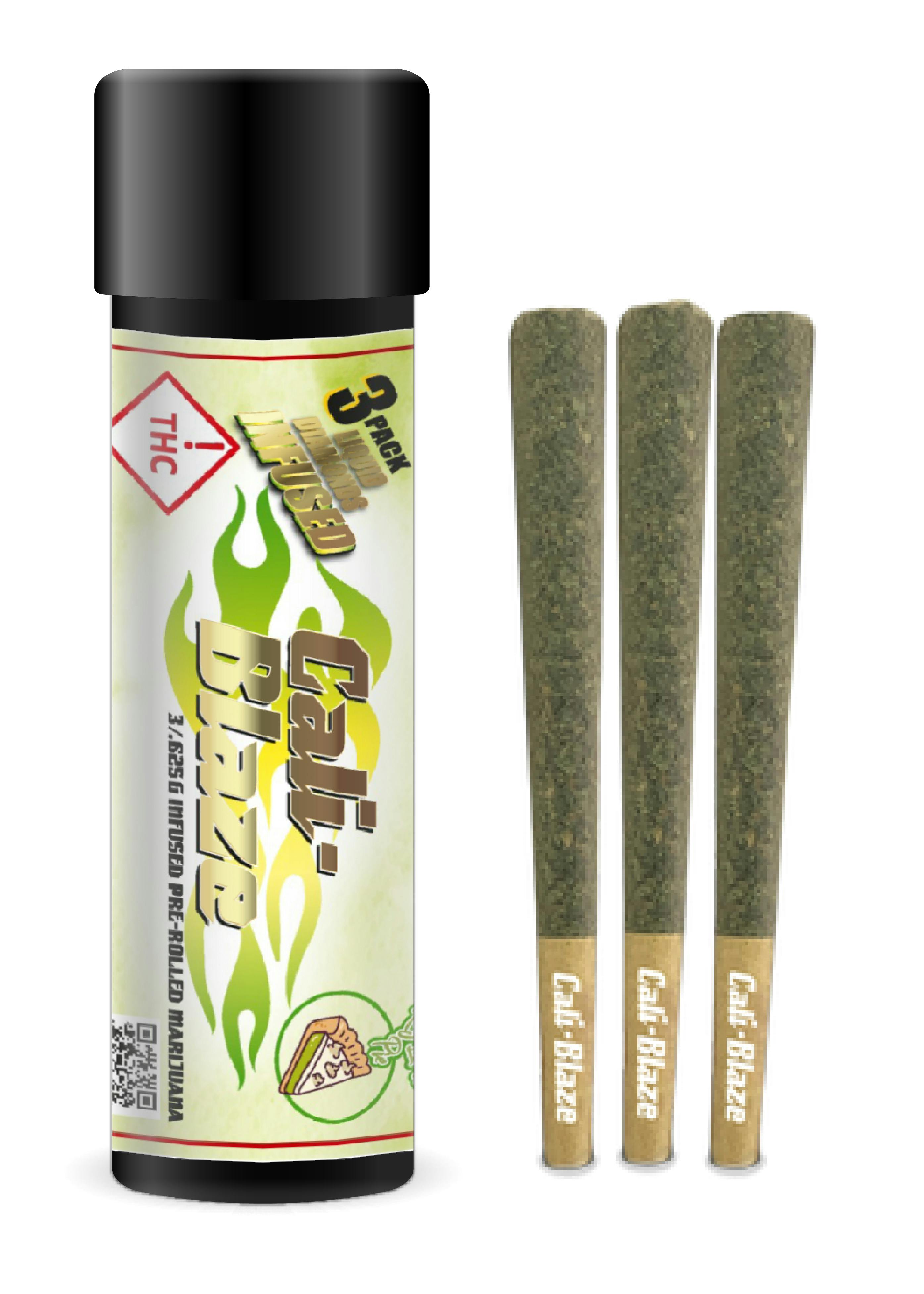 Cali Blaze Infused Joint 3 Pack 1.8g - Key Lime Pie