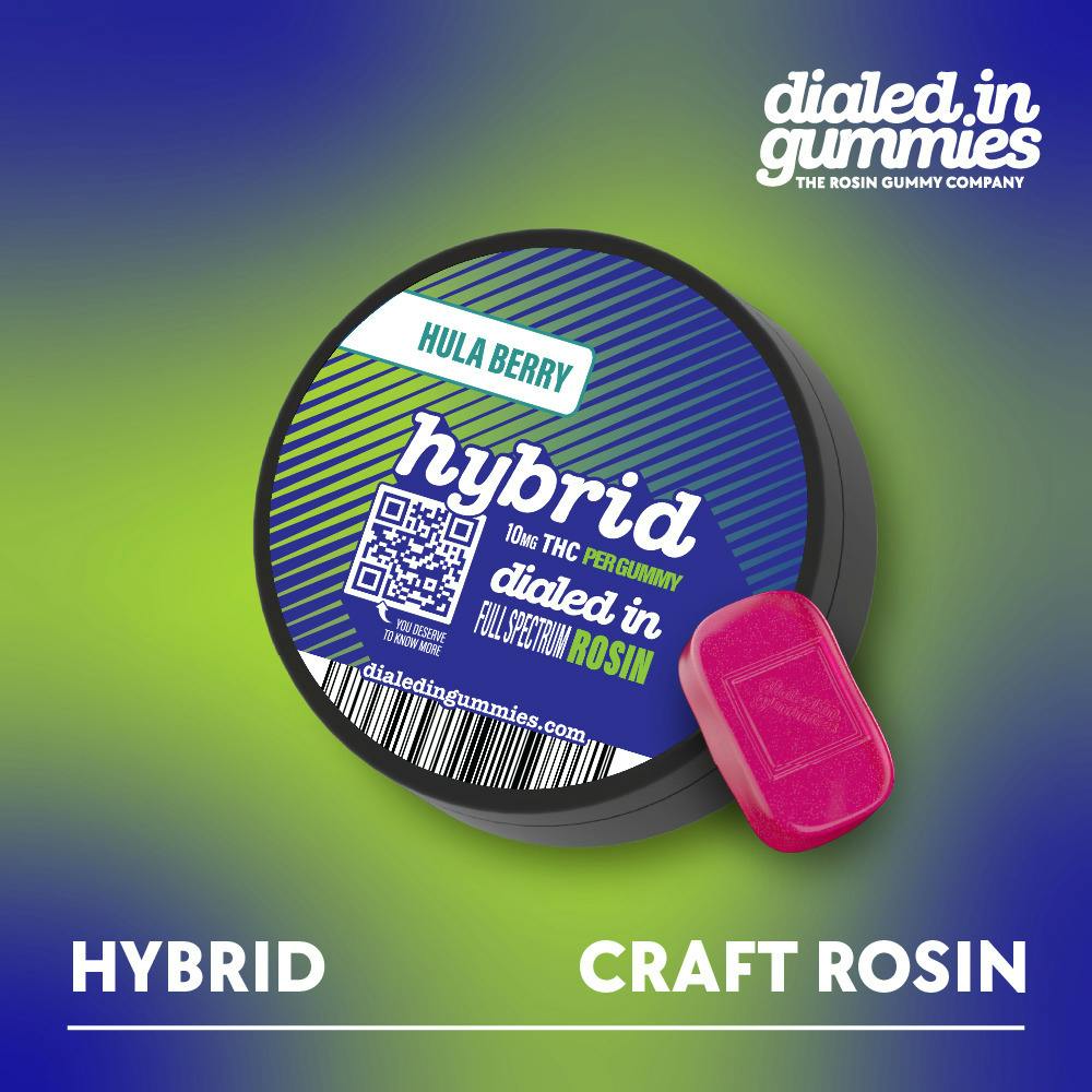 Dialed In Classics Rosin Gummies 100mg - Hybrid Hula Berry