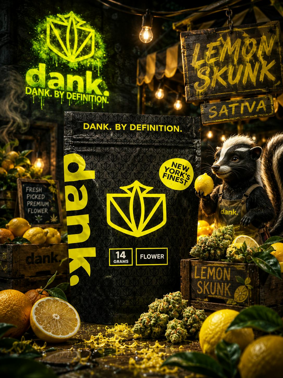 Dank | Flower | 14g | Lemon Skunk (Sungrown)