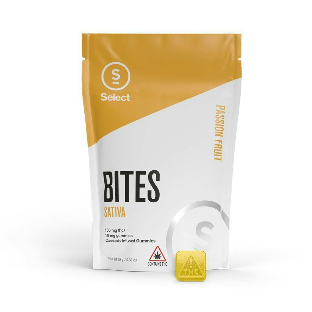 Select Bites 2.0 Passion Fruit Gummies 10mg ea | 10-Pack at Curaleaf Dispensary Ellsworth