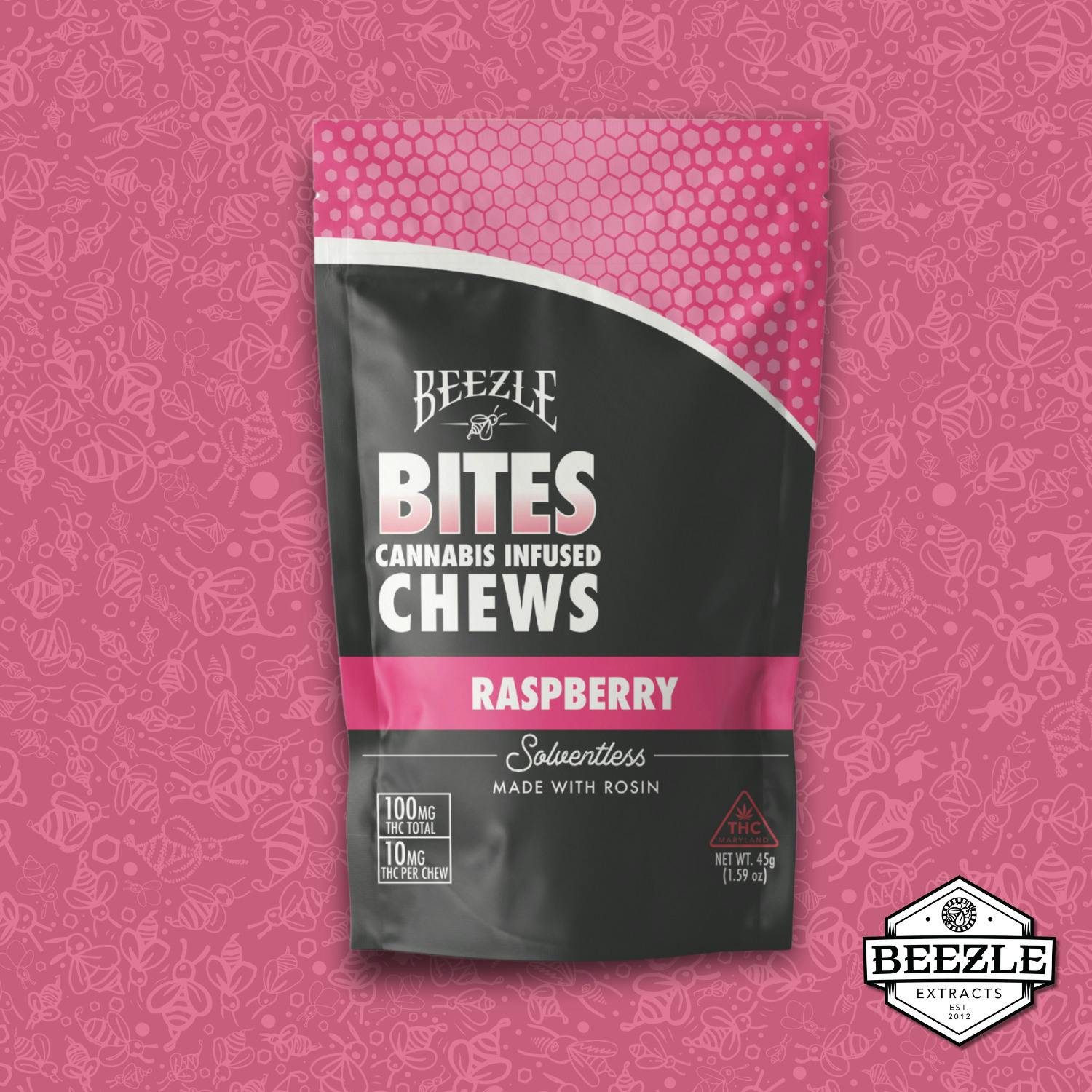 Beezle Bites | Raspberry | Solventless Rosin Chews [10mg] 10pk