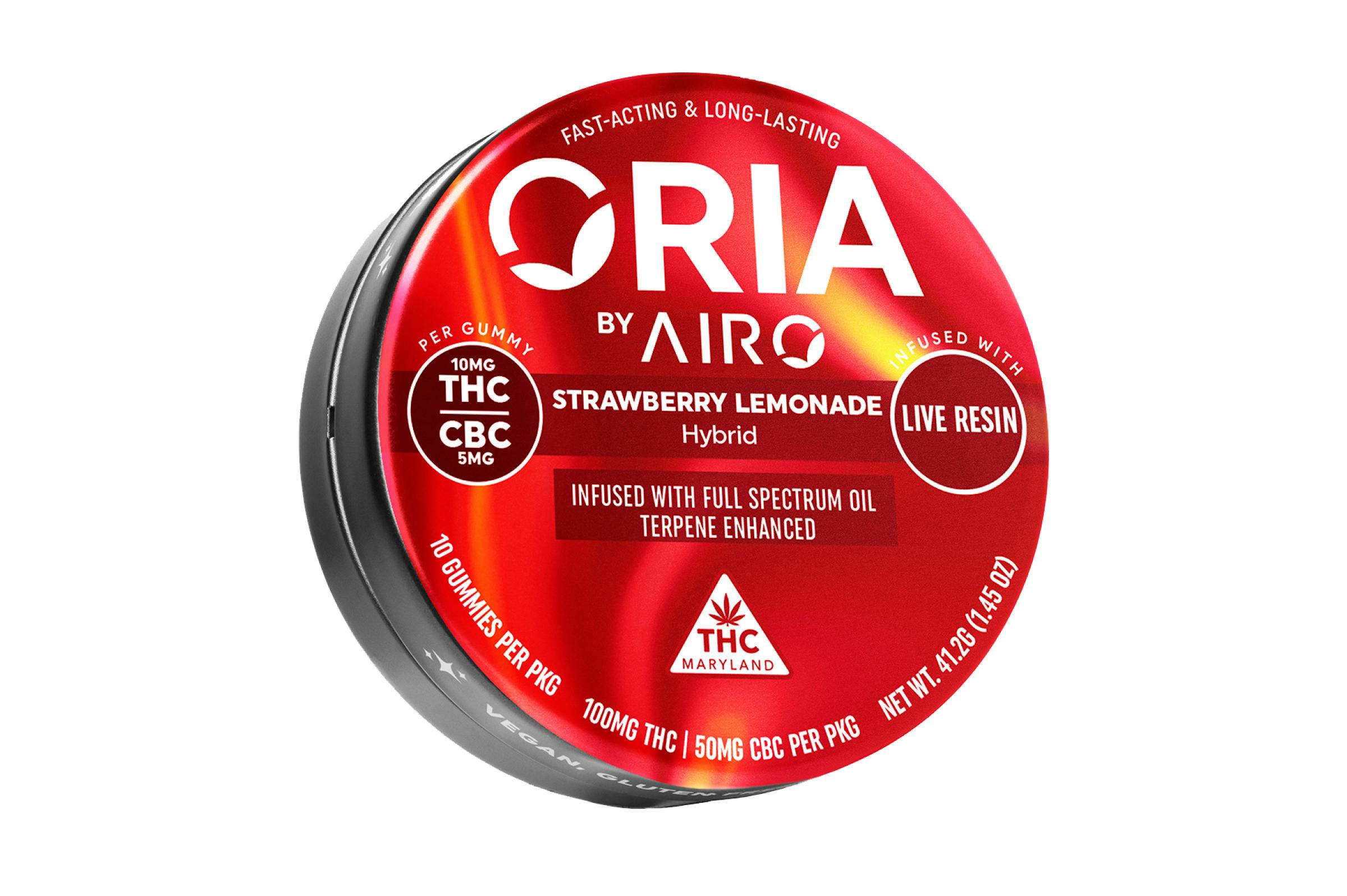 ORIA | Strawberry Lemonade | 5mg CBC : 10mg THC Gummies [10mg] 10pk