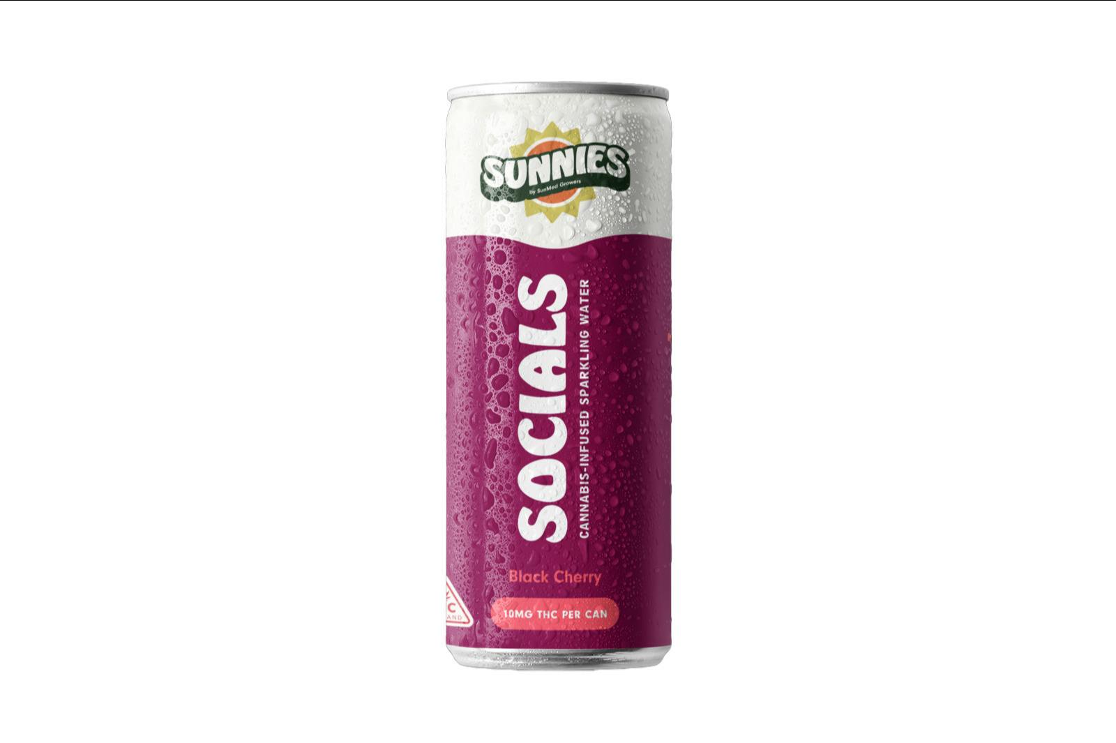 Sunnies Socials | Black Cherry | Sparkling Water [10mg] 1pk at The Dispensary