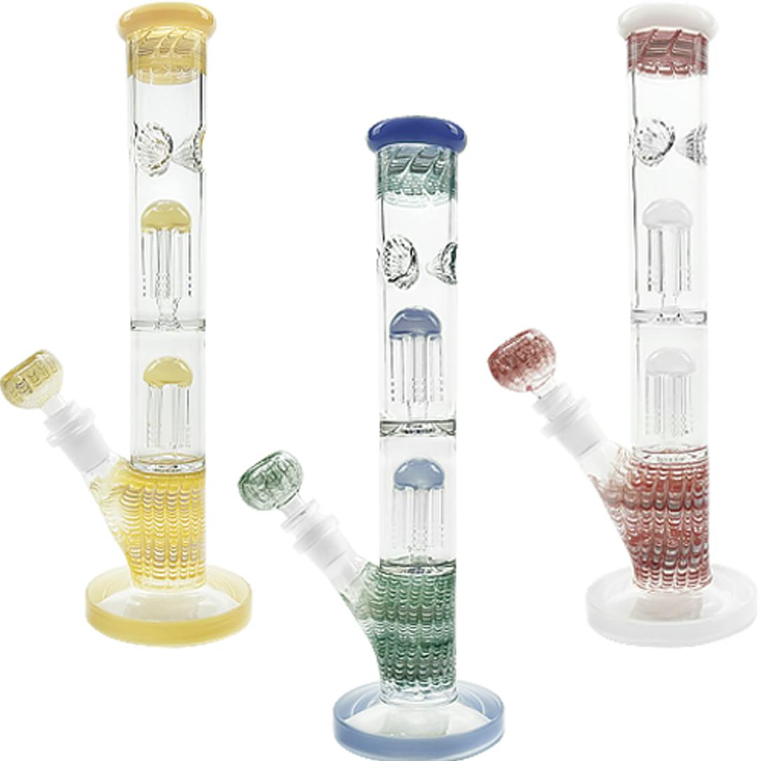 Double Tree Shower Head Perc Bong 12" - Assorted Colors