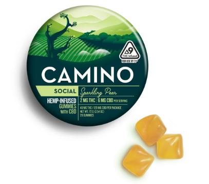 Social | Sparkling Pear THC:CBD 1:3 Gummies | 40mg | 20ct | 2mg/ea