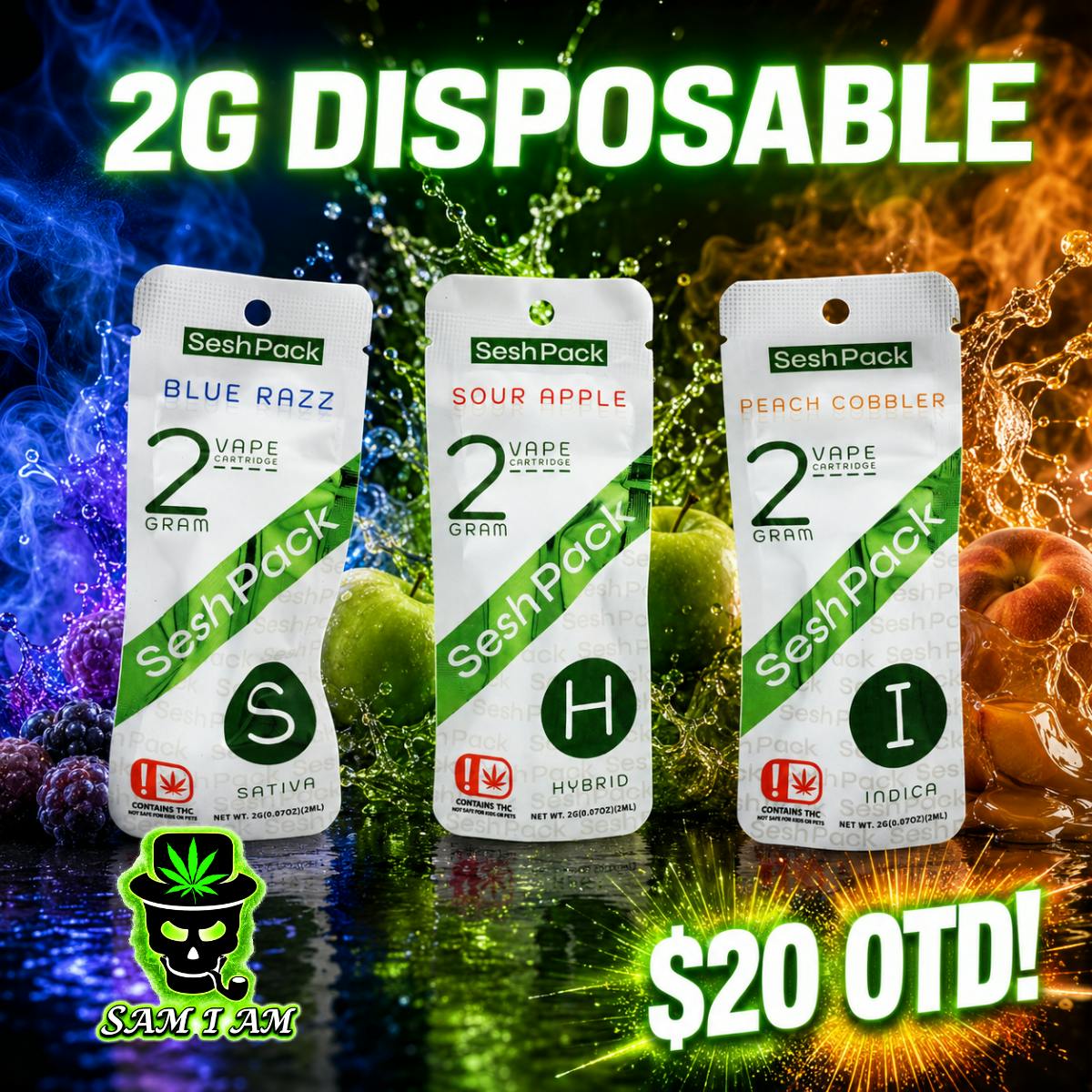 SESH PACK SOUR APPLE 2G