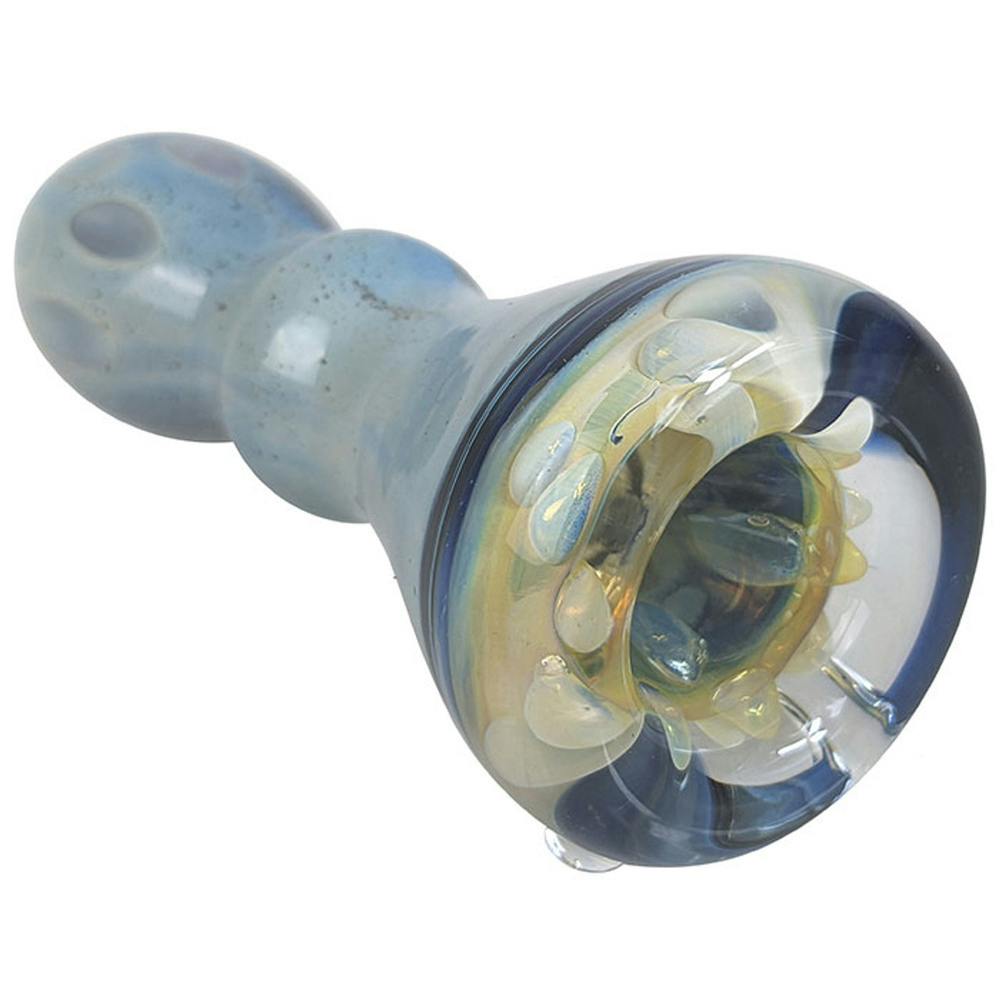 3.5" Silver Fumed Flower Bowl - Chillum Hand Pipe | Hand Pipe