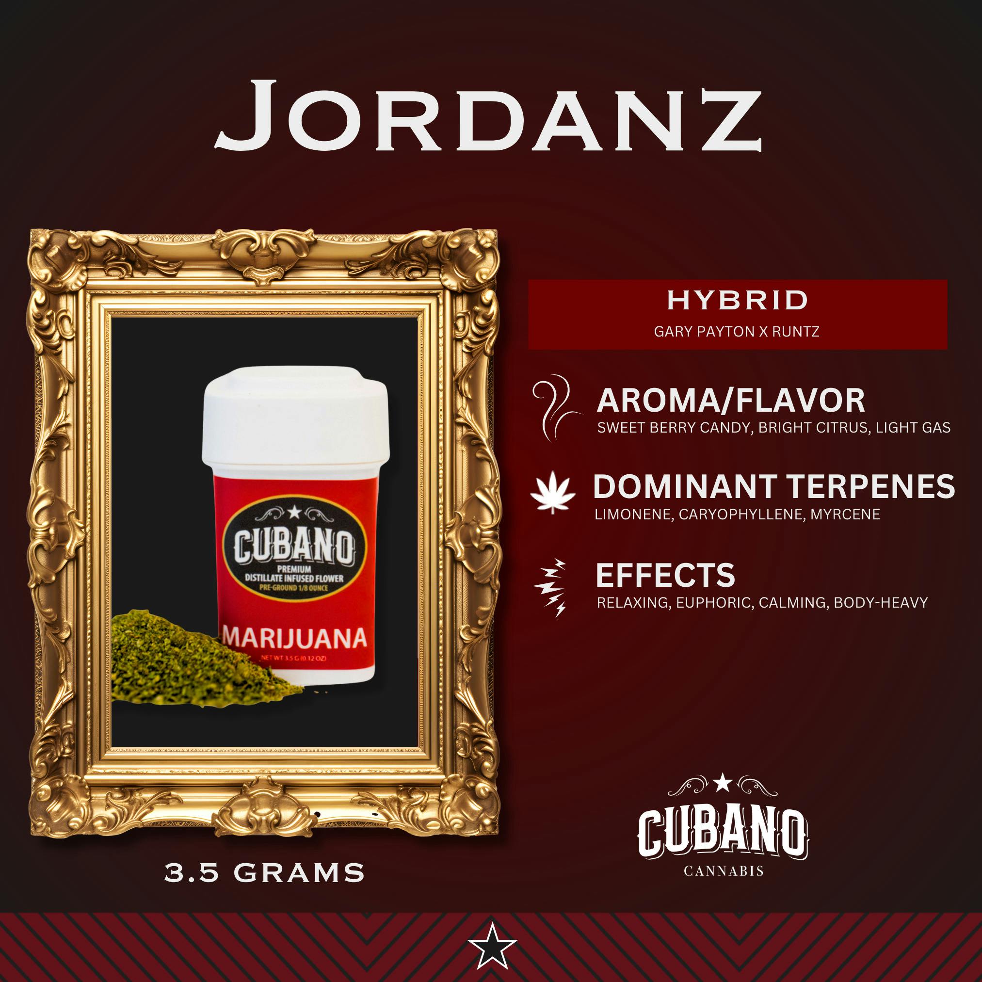 Cubano - Jordanz - Distillate Infused Flower