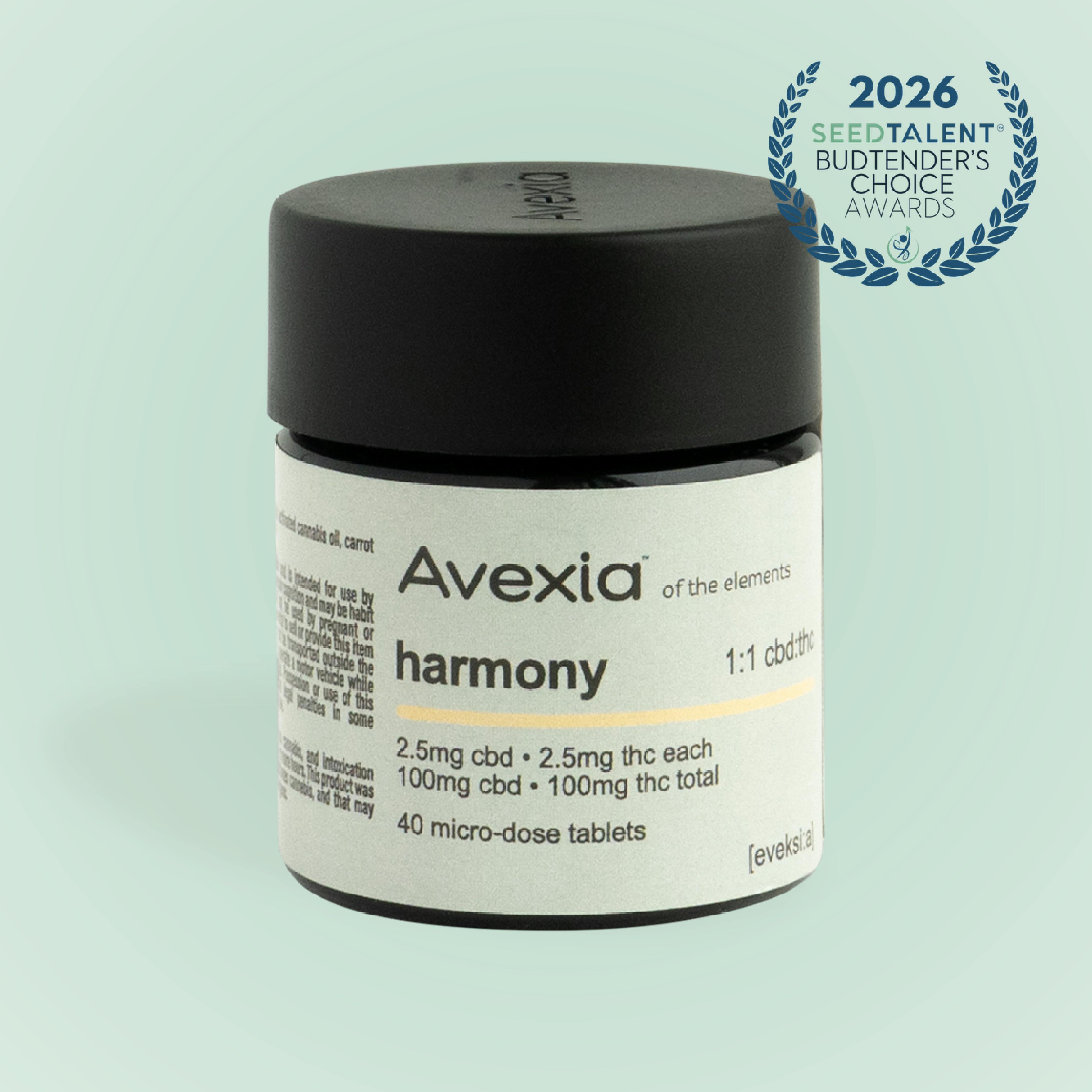 Harmony 1:1 CBD:THC [40pk] (100mg CBD/100mg THC) | Avexia - Tablets