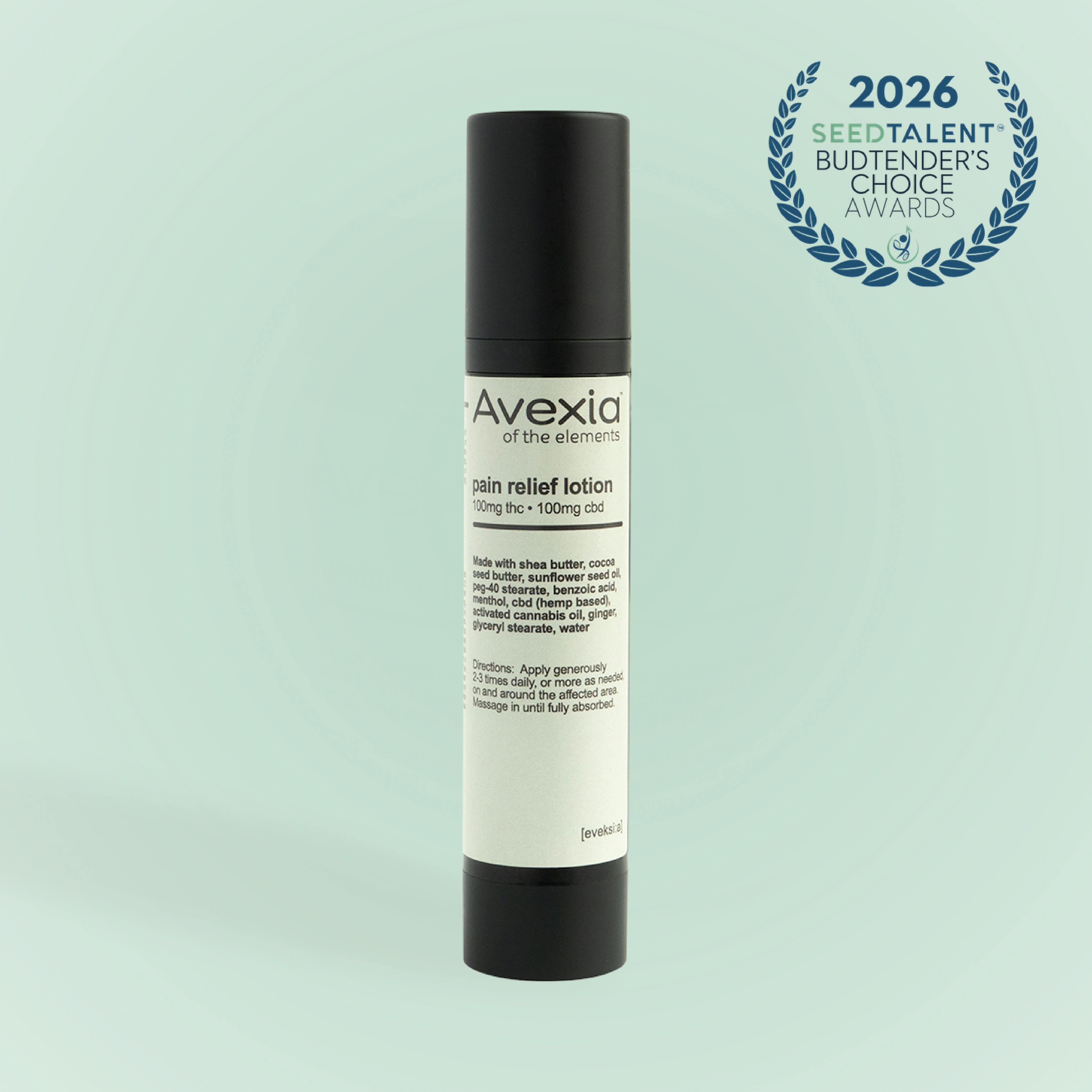 1:1 Harmony Lotion [2oz] (100mg CBD/100mg THC) | Avexia - Pain Relief Lotion