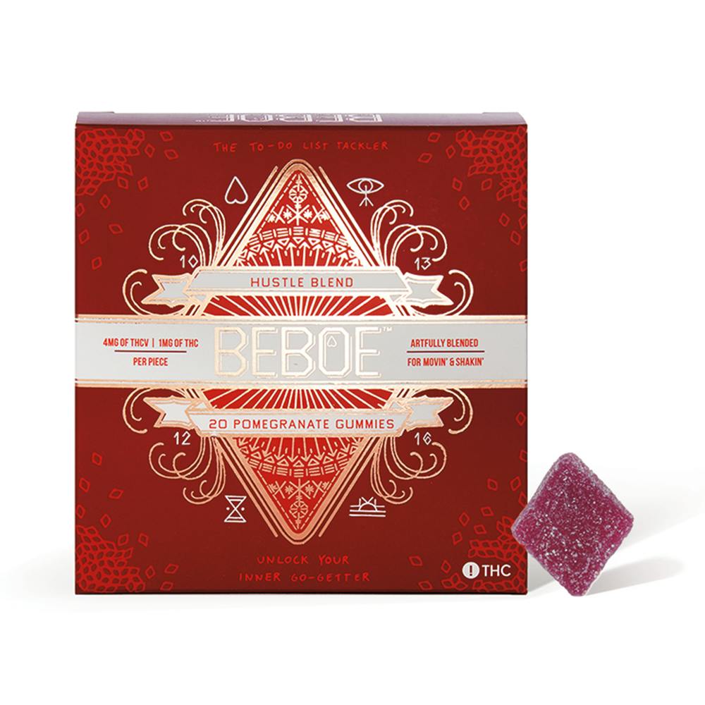 Hustle Pomegranate [20pk] (40mg CBD/20mg THC/80mg THCV) | Beboe - Gummies