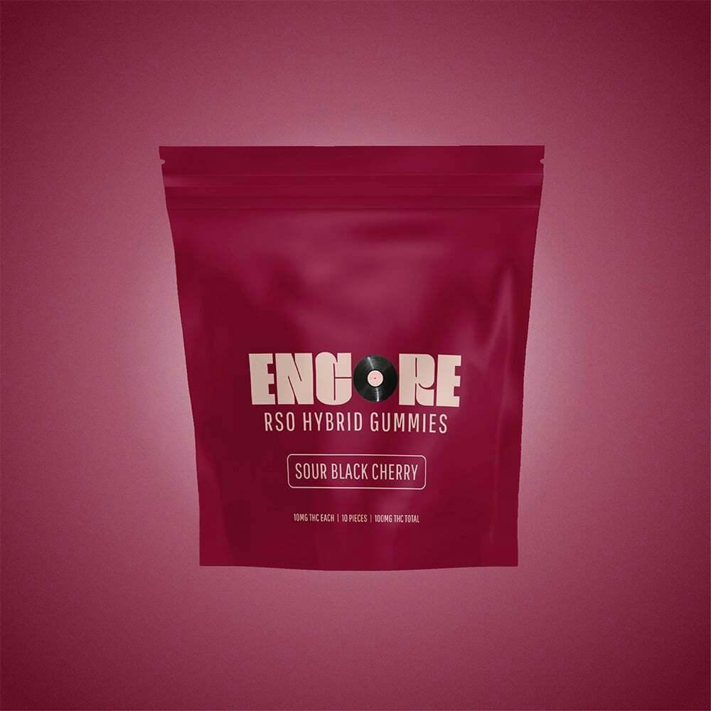 Sour Black Cherry RSO - Hybrid [10pk] (100mg) | Encore Edibles - RSO Gummies