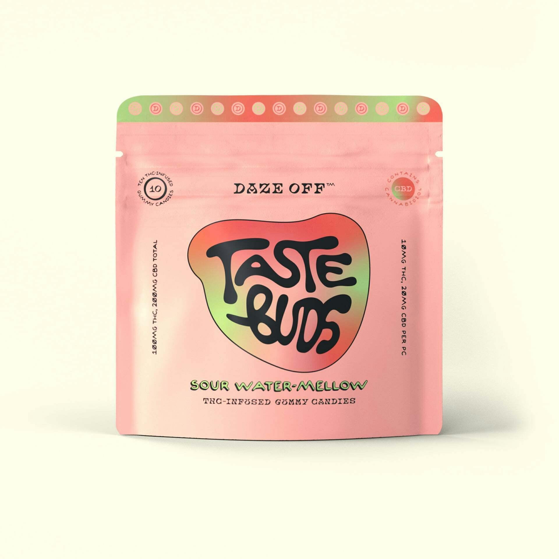 Sour Water-Mellow [10pk] (200mg CBD/100mg THC) | Daze Off - Taste Buds