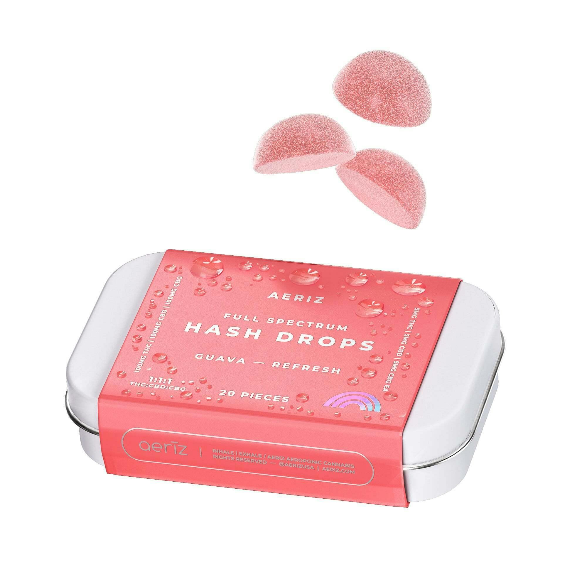 Guava Refresh [20pk] (100mg THC/100mg CBD/100mg CBG) | Aeriz - Full Spectrum Hash Drops