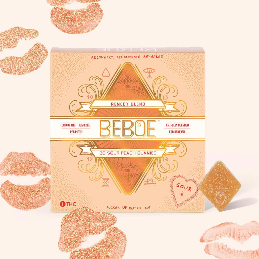 1:2 Sour Peach Remedy [20pk] (200mg CBD/100mg THC) | Beboe - Gummies