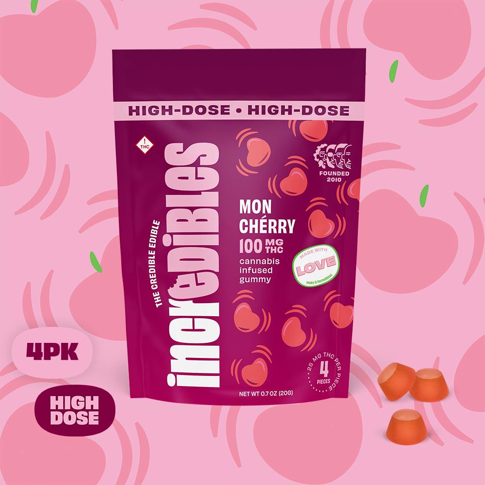 Mon Cherry High Dose [4pk] (100mg) | incredibles - Gummies