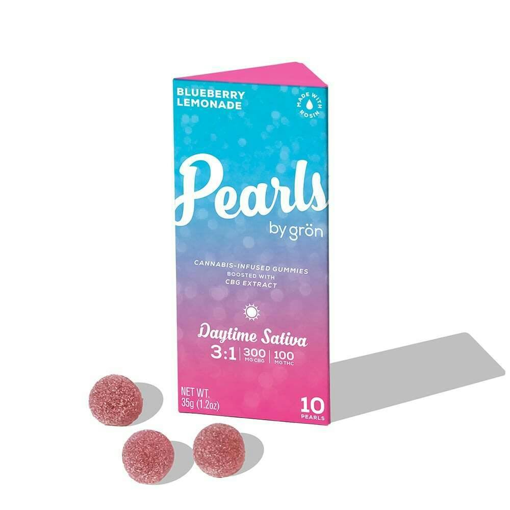 3:1 Blueberry Lemonade Pearls - Daytime Sativa (300mg CBG / 100mg THC) | Grön - Pearl Gummies