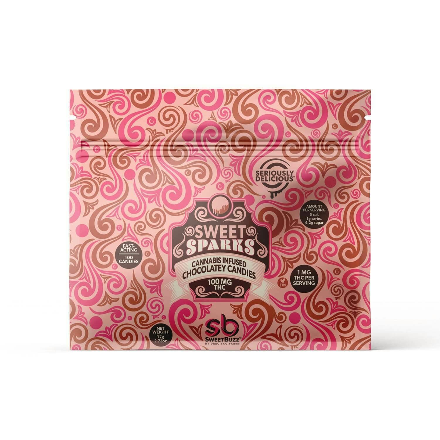 Fast-Acting Sweet Sparks [100pk] (100mg) | SweetBuzz - Fast-Acting Chocolatey Candies