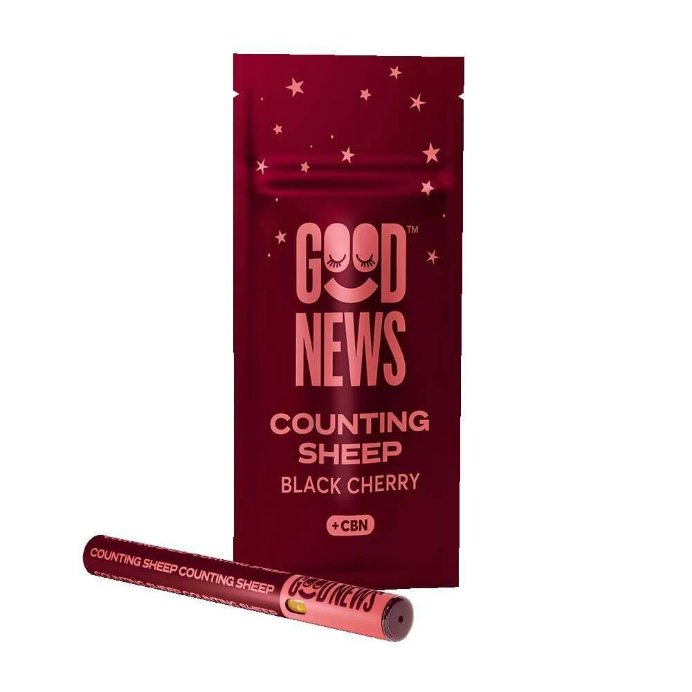 COUNTING SHEEP: Black Cherry Vape Pen with CBN (1000mg) | Good News™ - Disposable Vape Pen