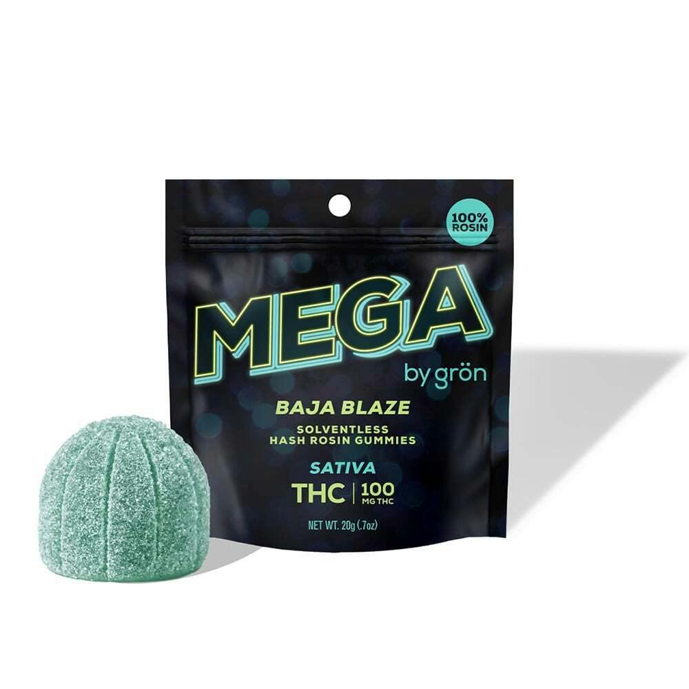 THC Baja Blaze Mega Pearl (100mg) | Grön - Rosin Mega Pearl Gummies