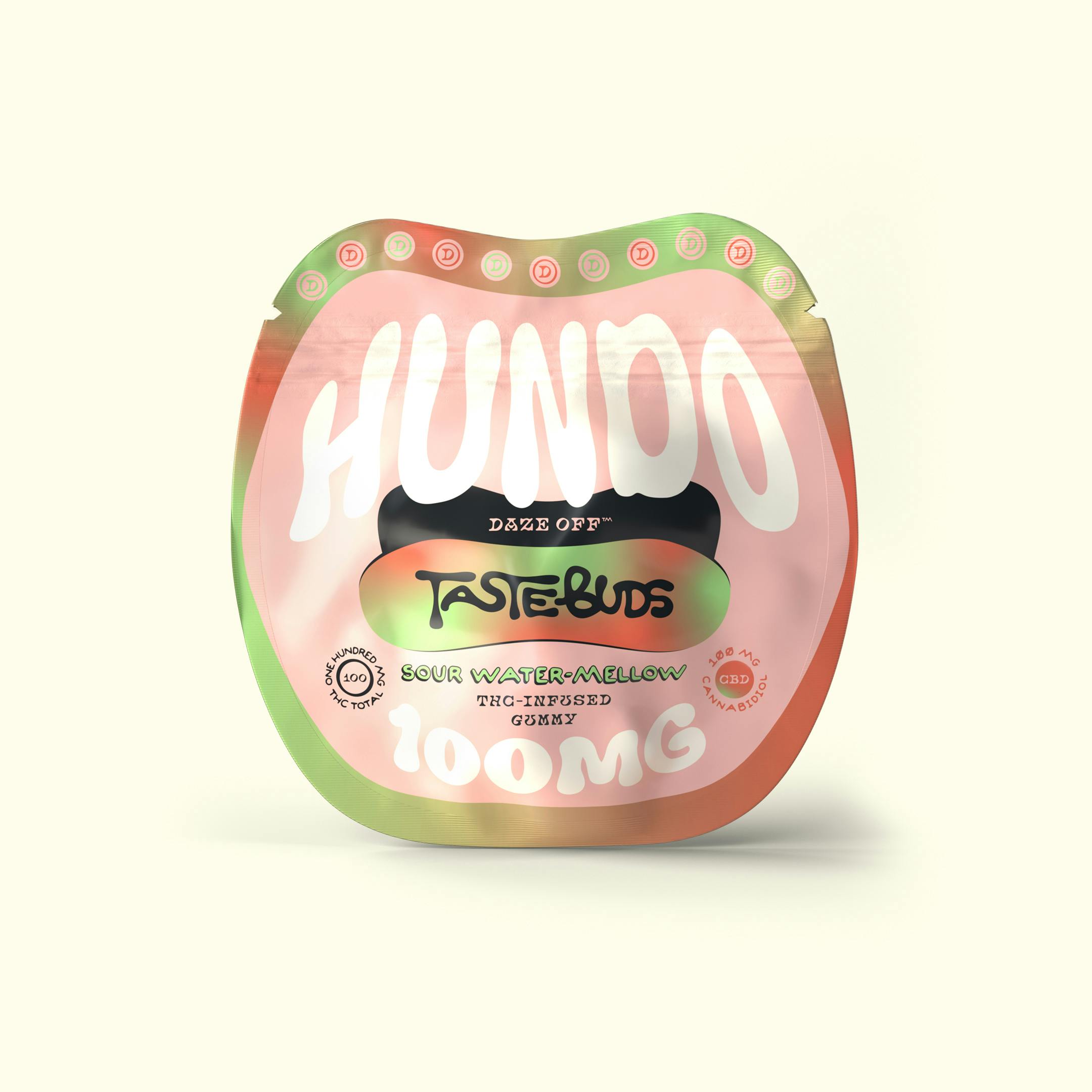 Sour Water-Mellow Gummy Hundo [1pk] (100mg THC/100mg CBD) | Daze Off - Taste Buds Hundo