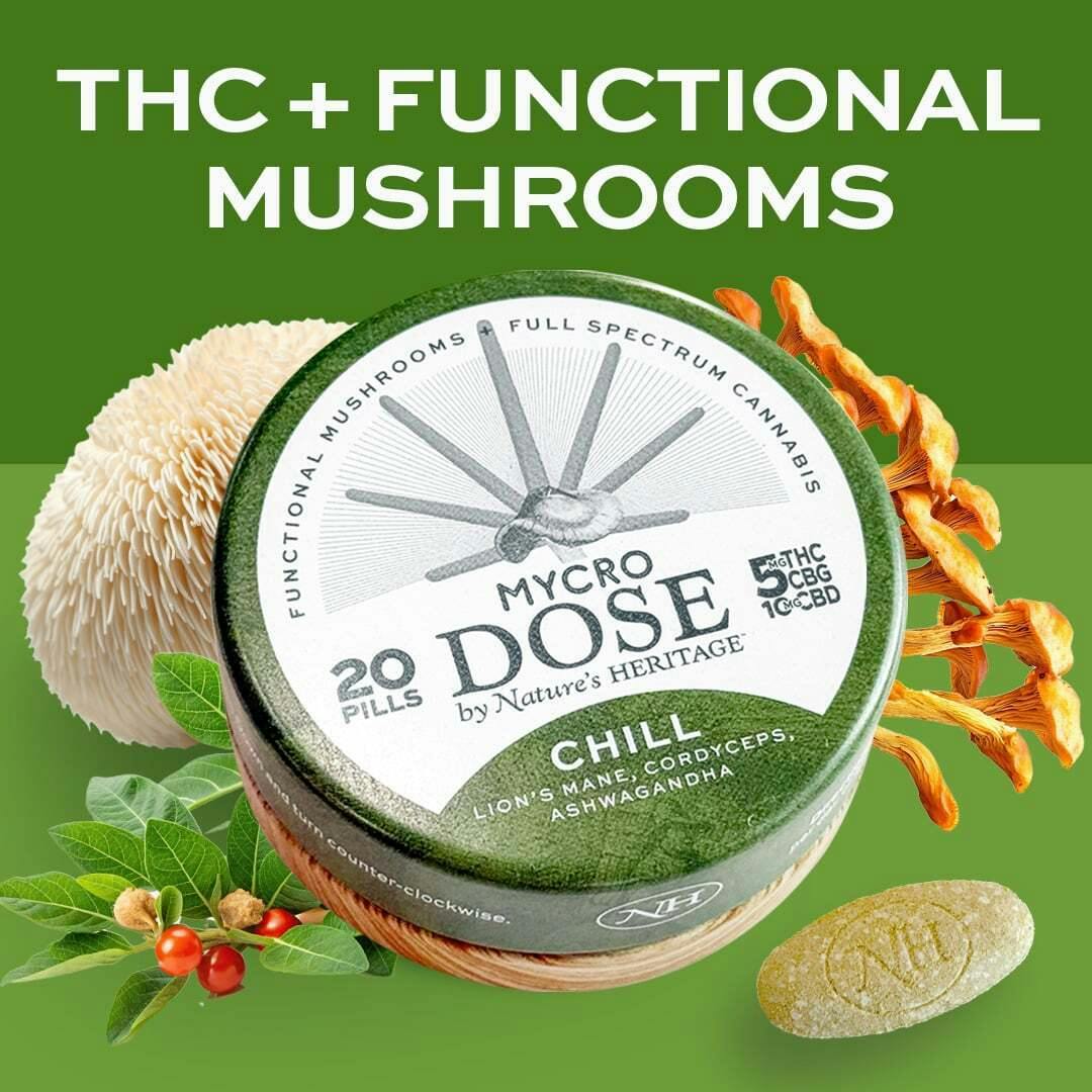 2:1:1Chill Capsules [20pk] (200mg CBD/100mg THC/100mg CBG) | Nature's Heritage - MycroDose Capsules